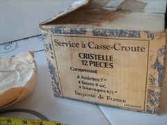 Durand Cristelle Arcoroc Cristelle Coffee / Snack Set Boxed France 12 Piece