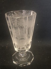 Moser Intaglio Cut Glass Goblet