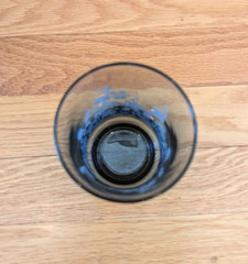 Set of 4 Vintage 70s Libbey Glass ORIENTAL Smoky Blue Floral Tumbler Glasses