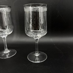 Lenox Moonspun Etched Platinum Rim Crystal Set Of 4 Water Goblets 7 1/8”