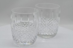 Vintage Waterford Ballybay Double Old Fashioned Tumbler Glasses Pair