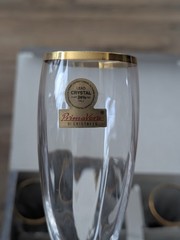 Set of 6 PrimaVera Di Cristallo Champagne Flutes Golden Line New Palio 24%