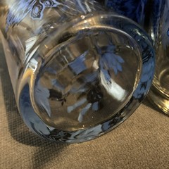 Vintage Libbey Royal Norfolk Blue Floral Ice Tea Collins Glasses Set of (4)
