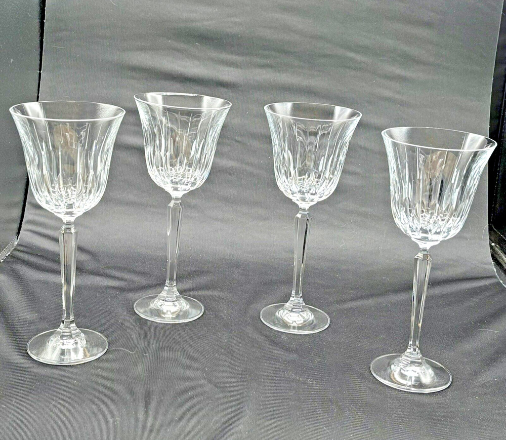 Set of 4 Mikasa Lead Crystal Park Avenue Water Goblets – 8 3/8″H Retired EUC