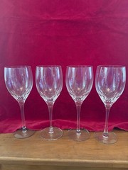 Set of Four (4) Orrefors Crystal Prelude 7 1/4 Inch Wine Glasses.