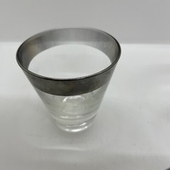 Vintage Dorothy Thorpe Shot Glasses Lot QTY 5 Silver Rim 2.75″ Mid Century