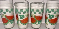 Four Vintage Anchor Hocking 16 oz Watermelon Jelly Jar 6” Glass Cottage Core