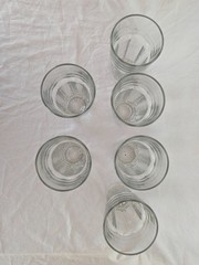 Set of 6 Libbey Duratuff Paneled Heavy Glass Tumbler Made in USA 5 7/8″ tall