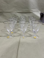 12 Tiffin Glass 4 3/4 Inch Tall Rimmed Wine Glass