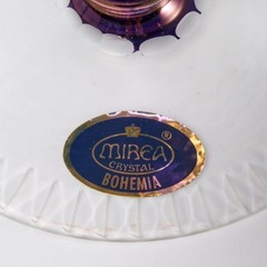 Mirea Crystal Bohemia Purple Handmade Goblet Drinking Glass 7.25″h Iris Apfel