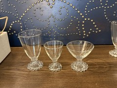 8 NEW! Vtg Anchor Hocking BERWICK BOOPIE BUBBLE CLEAR 3 1/2” Sherbet Champagne