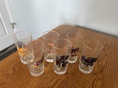 American Heritage African Animals Barware 22k Gold 5.5″ 6 Vintage Glasses MCM