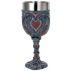 Medieval Double Dragon Wine Goblet – Valentines Dungeons and Dragons Wine Chalic