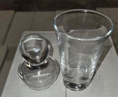 German Genuine Lead Crystal Mini Trophies Decanter Bottle w/Ball Stopper