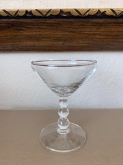VTG Libbey Knob Hill 3 Ball Stem Glass Clear MCM Retro Martini Champagne Sherbet