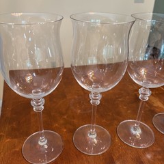 Set of 4 Towle TOC27 Burgundy Wine Glasses 10 1/8” Tall