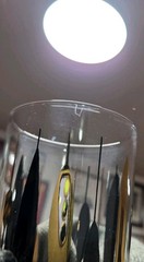 4 MCM Federal Glass Co. Black & Gold Cattail Atomic Highball Barware Glasses