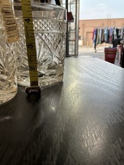 Set of 6 Clear Cut Glass 10.5 oz Whiskey Glasses, Round Glossy Finish
