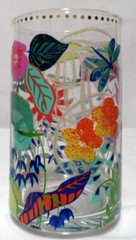 Anthroplogie Mallory juice water tumbler Butterfly Gecko Flowers 5.2″ NWT NEW