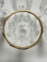 Cristal D Arques Longchamp Gold Rim Crystal Wine Glasses 6 1/2″ Set of 6 France