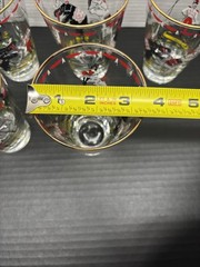 Vtg 1950s Set Of 6 Libbey Glasses Day At The Circus Elephants Cocktail Gold Rim