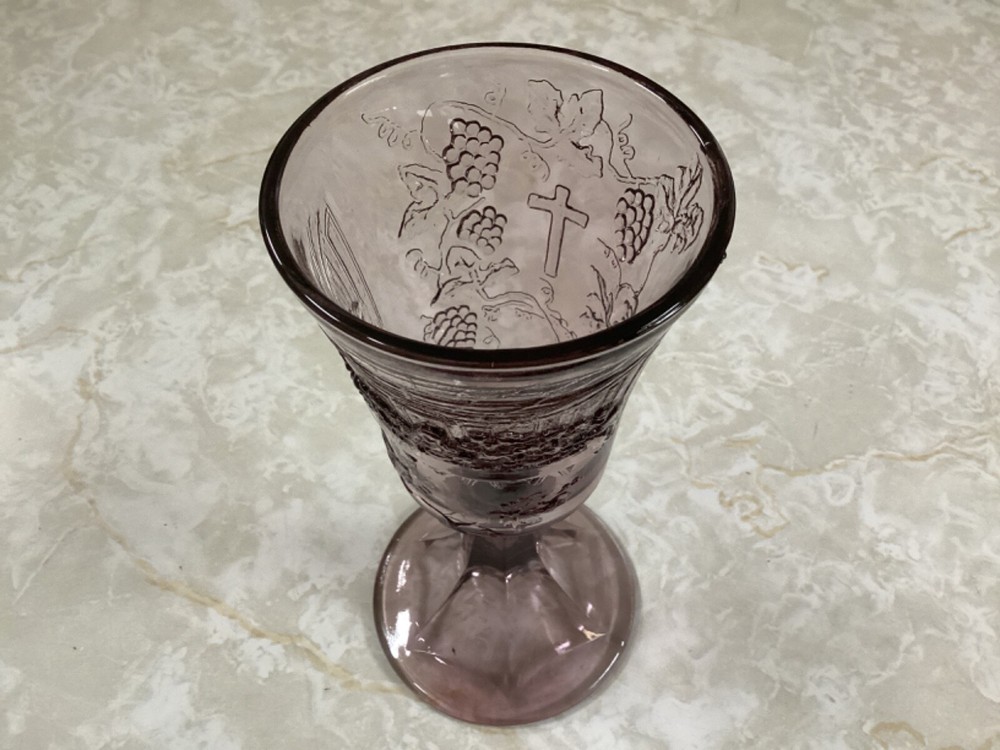Tiara Chalice Amethyst Purpl The Last Supper With Cross Communion Goblet Vintage