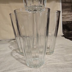 Libbey Paneled Glass Tumblers Duratuff Set Of 4