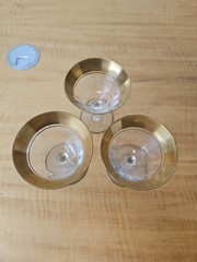 Low Sherbert Rambler Rose Clear Tiffin-Franciscan Look Alike Gold Trim