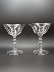 2 Vtg Imperial Glass Candlewick Stem Martini Champagne Wine Sherbet 4Oz Glasses