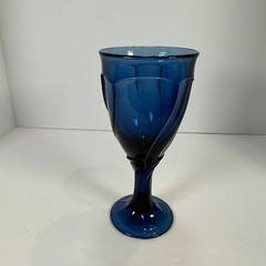 Noritake Sweet Swirl Dar Midnight Blue Waster Glass Goblet Heavy