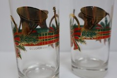 Culver Christmas 22kt Gold Yule Horn Highball Glasses – Vintage Set of 2 EUC