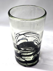 Novica Black Smoke Swirl Hand Blown Glass Tumblers – Set of 6, Mexico