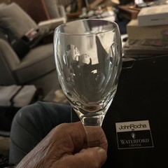 Set of 2 Waterford John Rocha Dot Imprint Water Goblets 8 1/2” NEW W/Box