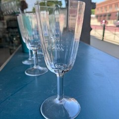 Vintage Dansk Designs FRANCE IHQ 8.5″ Optic Panel Crystal Wine Glasses set of 6