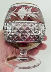 Bohemian Cut Crystal Amethyst Brandy Glass Germany ~ Ebeling & Reuss?