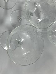 Tiffin Style Vintage Set 6 Etched Floral Coupe Champagne Glasses Stemware 6”