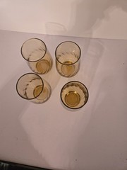 Anchor Hocking Regal Amber Honey Gold Tumbler featuring distinct twist Set 4