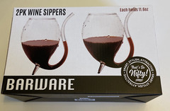 2 pack Wine glasses with built in glass sipping straws – 11.6 ounces.