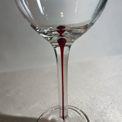 Pier 1 Ruby Red Tear Drop Filament Stem Water Wine Goblet