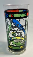 Vintage Blue Jay Master Raider of Parks & Forests Colorful Drink Glass Cup