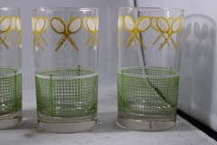 4 Libbey J. Scott Tennis Racket Glasses MCM Barware Highball Preppy Juice Cups