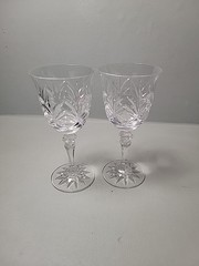 Galway Irish Crystal Kylemore Red Wine Glasses Set of 2 / 7.5” Tall