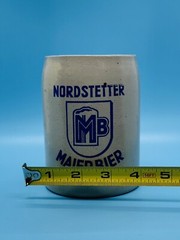 Vintage Nordstetter Mailer Bier German Beer Mug Marked M R Salt Glazed 0.5L