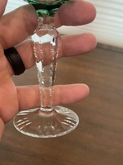 STUNNING SET(3) VTG Lausitzer Multicolored Cut To Clear Crystal Cordials 5.25″H