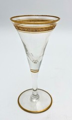 Tiffin Optic Minton Cordial, 4 1/2″ Tall with Gold trim, set of Four – S1006