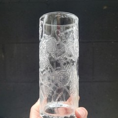READ IITTALA MARJA FINLAND TALL TUMBLERS 14 1/2 OUNCES DRINK GLASSES STRAWBERRY