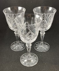 Galway Kylemore Crystal Water Goblets 7.1in Set of 3