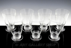 Lalique France PHALSBOURG OR RIQUEWIHR 5-1/4″ FLAT TUMBLERS GLASSES Set 7 Mint