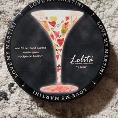 Lolita Hand Painted Martini Glass The Martini Collection Hearts & Love 10 oz
