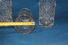 Libbey Hobstar Iced Tea/water Glasses With Gold Rims 6 1/4” Set Of 3